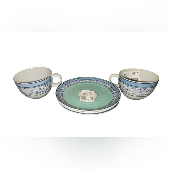 Mikasa China SL104 SUSANNE Flat Cup & Saucer Set of 2 cups and 3 Saucers NWT - Picture 5 of 10